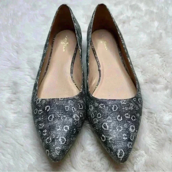 Cole Haan  Flats Pointed Toe Lizard Print Black & White Size 9.5B - Picture 5 of 14